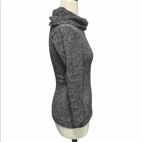 Calvin‎ Klein Cowl Neck Knit Sweater Pullover Rib Front Contrast Design Gray XS - Picture 4 of 9